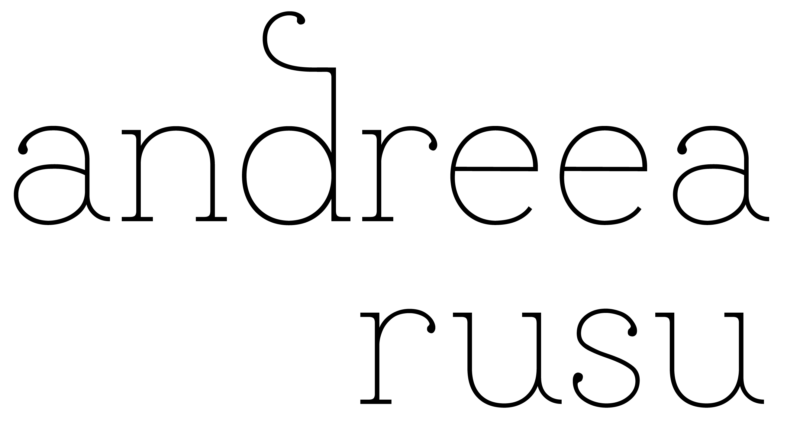 Logotipo de Andreea Rusu en color negro